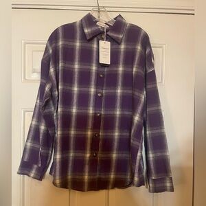 Fantaslook Plaid Purple Flannel Women’s Size Medium